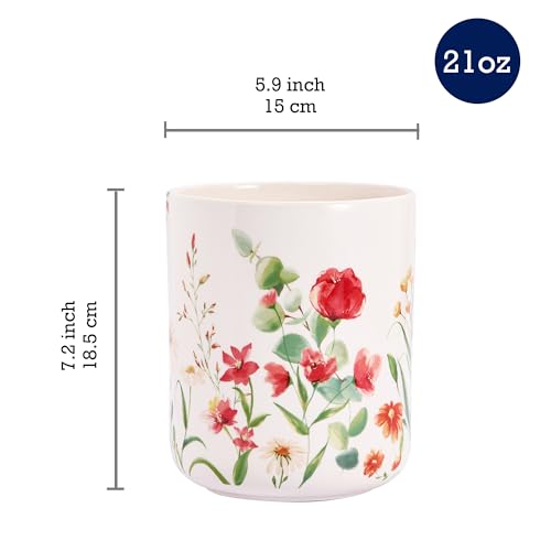 Summer Provence Ceramic Utensil Holder Crock Set of 2, 7+5 in - view 2