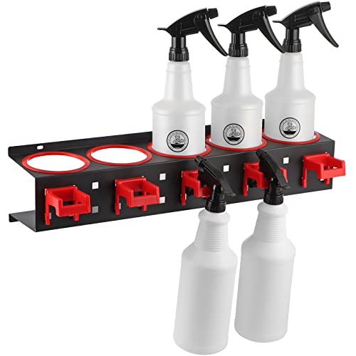 Spray Bottle Storage Rack, Wall Mount Bottle Organizer Car Detailing, Spray Bottle Holder