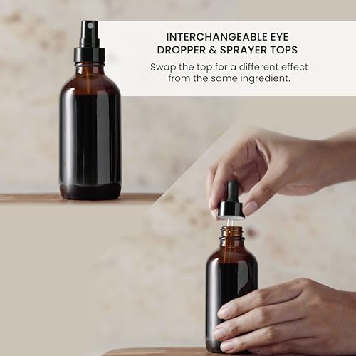 Amber Glass Bottles, 2 Ounces with Funnel, Amber Color, 6-Pack - view 3