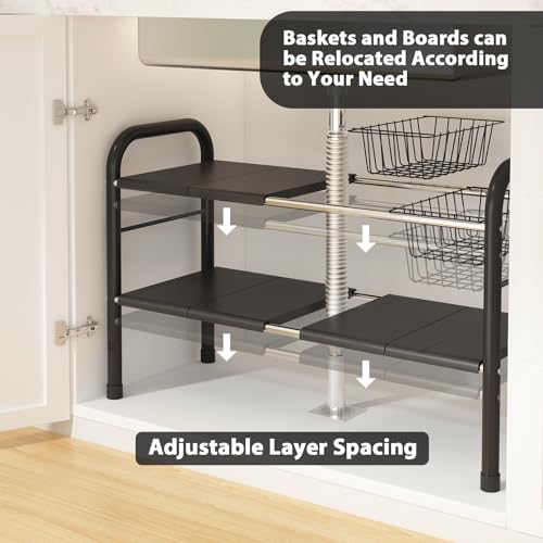 Expandable Under Sink Organizer, 2 Tier Under Sink Shelf - view 3