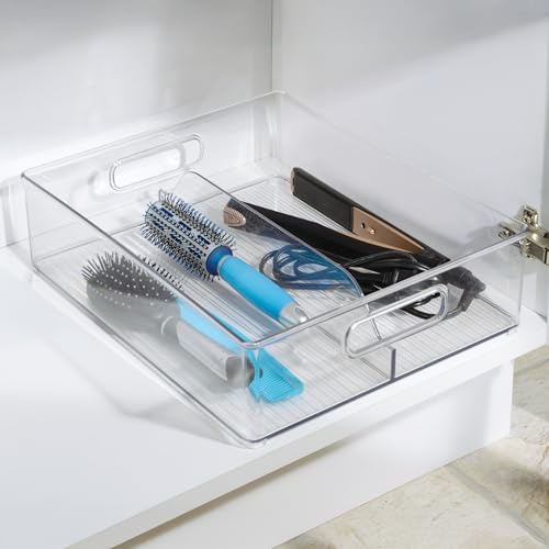 Divided Pantry Bin with Handle, Clear - view 6