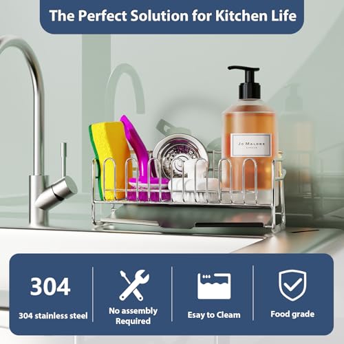 304 Stainless Steel Sponge Holder for Kitchen Sink(8.27x2.95x3.43) - view 5