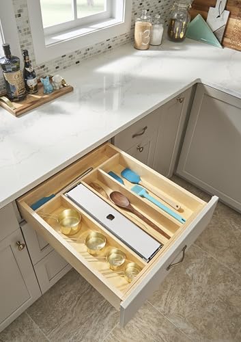Trim-to-Custom-Fit Wooden Silverware Drawer Divider Organizer - view 5