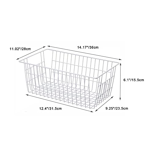 14" Upright Freezer Storage Baskets, Farmhouse Metal Wire Organizer Storage Bin for Kitchen Pantry, 6 Pack for 16/17 / 21 Cu.Ft Stand up Freezer - view 7