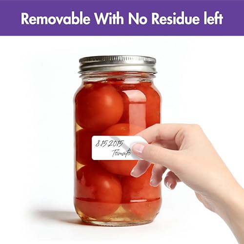 1000 Removable Food Labels, Water/Oil/Tear Resistant Blank Stickers with Perforation Line for Food Containers, Freezer, Fridge, Jars, Pantry, Organization (1” x 2”) - view 3