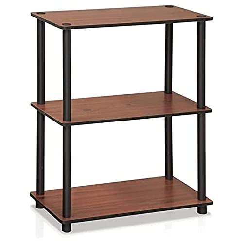 Turn-N-Tube Corner Display Rack and 3-Tier Compact Shelf Unit, Dark Cherry/Black - view 2
