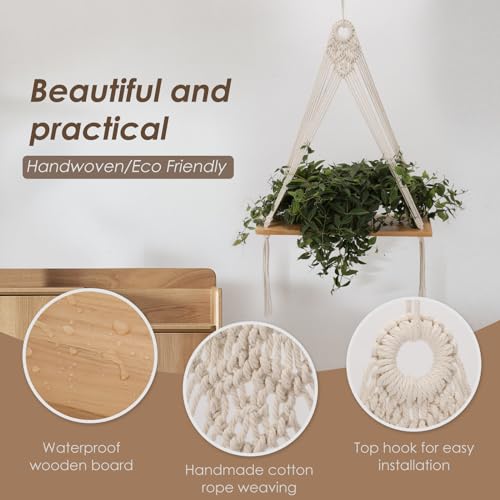 Macrame Wall Hanging Shelf Set of 2 - view 4