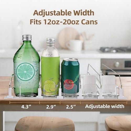 6 Row Automatic Soda Can Organizer for Refrigerator, Depth 15" - view 6