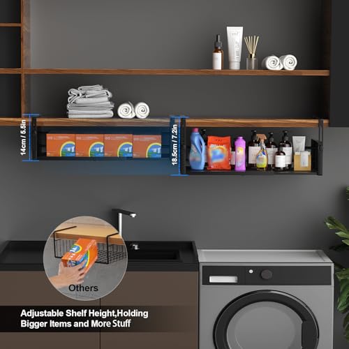 2Pack Expandable Under Shelf Storage Basket Organizer,Black - view 4