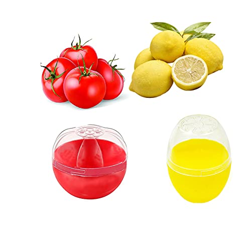 Onion Garlic Lemon Avocado Saver Storage Keeper Holder for Fridge, BPA Free Tomato Vegetable Shaped Food Saver/Storage Containers, 5-piece Set Bundle - view 3