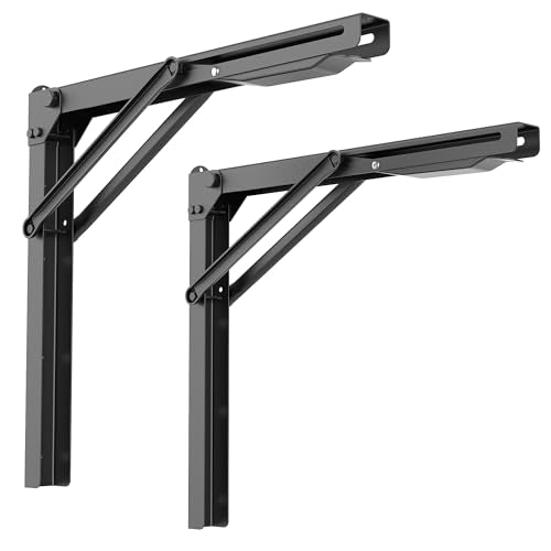 Folding Shelf Brackets, Heavy Duty Collapsible Shelf Bracket
