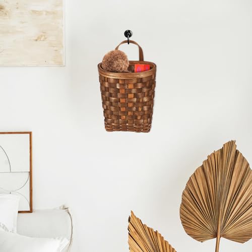 Wall Hanging Woven Basket 25.5x17x13.5cm with Handle for Kitchen Storage - view 6