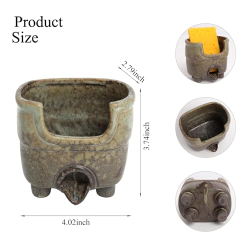 Sponge Holder for Kitchen Sink, Ceramic Sink Caddy Organizer - view 2