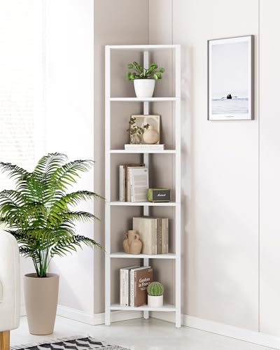 6-Tier Corner Bookshelf, Corner Shelf for Small Space - view 6