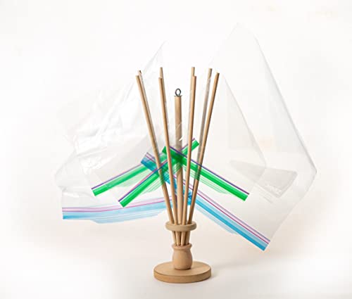 Plastic Bag and Bottle Dryer - Patented; Multi-Purpose Drying Rack Saves Money and the Planet. Folds for Easy Storage - view 2