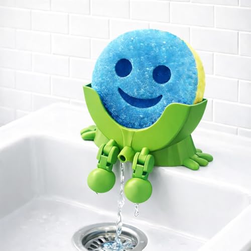 Drip Daddy Original 3D Printed Sink Caddy Rack with Drainage – Funny Scrub Sponge Holder & Soap Organizer, Compact Kitchen Countertop Storage Stand Accessory (Green) - view 2