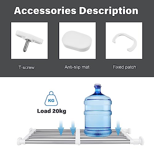 4 Pcs Tension Shelf Rod Expandable Closet Storage, 23.62–39.37 Inch - view 4