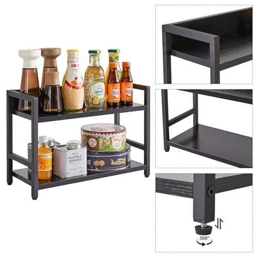 2-Tier Spice Rack,Kitchen Countertop Organizer,Black TLJ002B - view 3