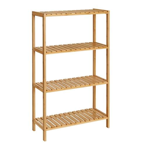 4-Tier Bamboo Shelf, Freestanding Bathroom Storage Rack