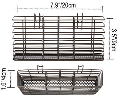 Cutlery Utensil Silverware Drying Rack, Flatware Storage Solution Basket with Hooks for Kitchen Dish Drainer Dish Drying Rack, Rust Proof Nickel - view 4