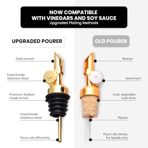 Premium Olive Oil Dispenser Bottles for Kitchen with Pourer - Oil and Vinegar Dispenser Set, Glass Dispenser for Kitchen, Dispenser Bottle of 350ml - Set of 2 - view 2
