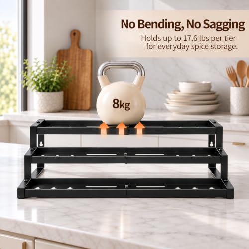 Expandable Spice Rack Organizer for Cabinet, Supports 17.6 lbs Per Tier - view 3