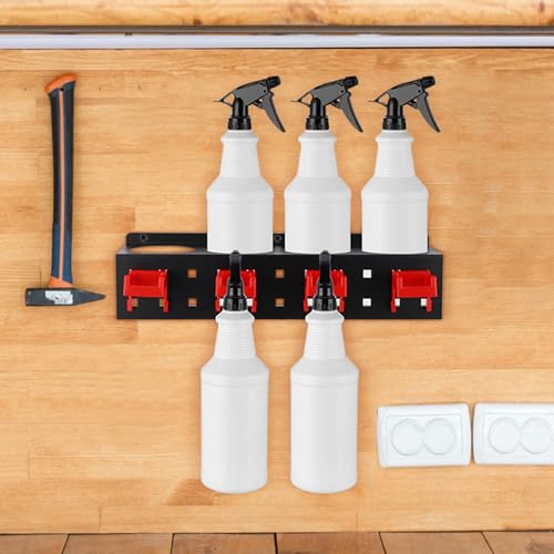 2 Pcs Spray Bottle Holder Wall Mount, Detailing Bottle Organizer, Spray Bottle Rack with 4 Holes and 4 Hooks - view 5