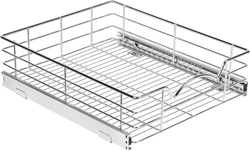 Pull Out Cabinet Organizer, Pantry Drawer, 17"W x 21"D x 5"H