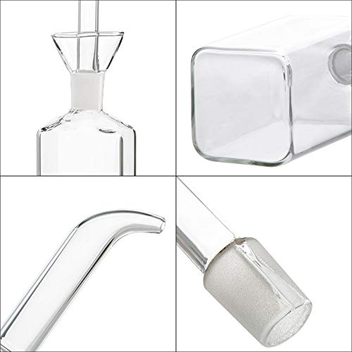 LandHope Oil Bottle Glass Olive Oil Dispenser Bottle Glass Cooking Oil Vinegar Measuring Dispenser With Spout for Kitchen and BBQ (500 ml/17 oz) - view 4