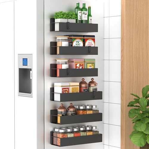 Metal Magnetic Spice Rack for Refrigerator Black, 4 Pack - view 8