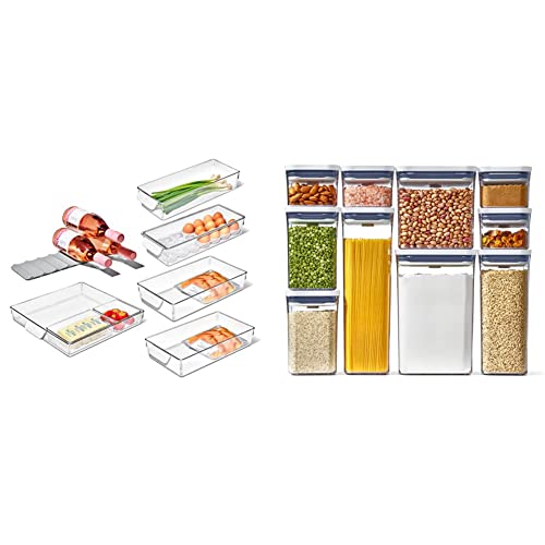 Good Grips 8-Piece Fridge Organization Set & Good Grips 10-Piece POP Container Set, White
