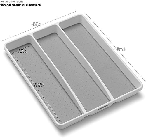 Classic 3 Compartment Utensil Tray, White - view 5