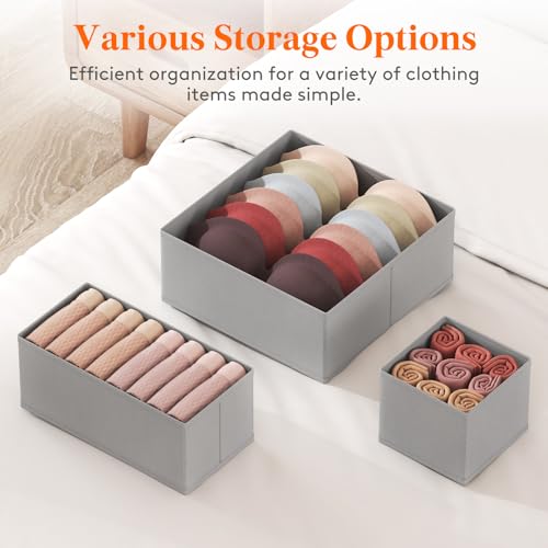 Drawer Organizer Clothes for Closet, Gray, 24 Pack - view 3
