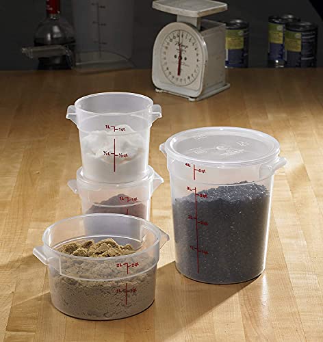 Cambro 2 Quart Round Food Storage Container, 2-Pack Translucent, with a Translucent Lid, Bundle with a Measuring Spoon Set - view 6
