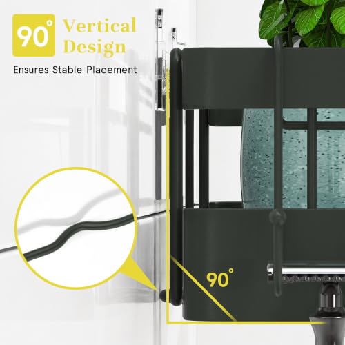 Heavy-Duty Adhesive Shower Rack, Dark Gray Storage - view 5