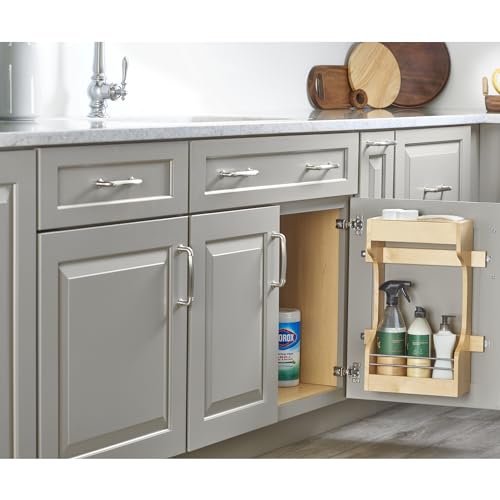 Dual Shelf Under Sink Organizer for Kitchen and Bathroom Cabinets, 42" Sink Base Vanity Storage, Inside Door Mount, Maple Wood, 4SBSU-21 - view 4
