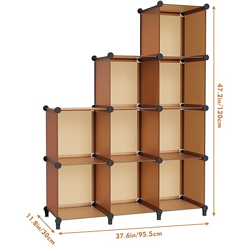 Closet Organizers and Storage, 9 Cube Storage Organizer, Brown - view 4