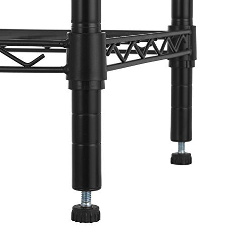 Premium Heavy Duty 4 Tier Adjustable Metal Wire Shelving Rack Unit Storage Organizer Tower Shelf System 3Layer Anti-Rust Coating Garage Workshop Kitchen Steel Leveling Feet 36”x14”x54” Black - view 4