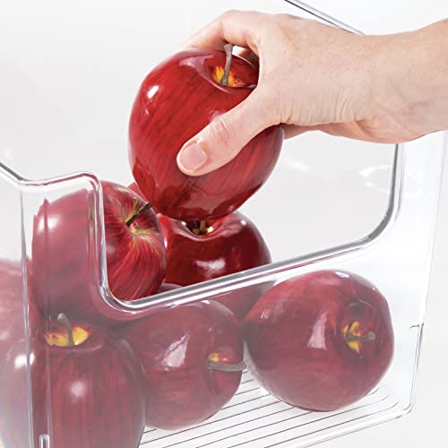 Set of 4 Storage Trays Open Top Kitchen Tray for Food Storage Made of Plastic Ideal in The Kitchen Cupboards or as Fridge Boxes 25.4 cm x 25.4 cm x 19.7 cm Clear - view 5