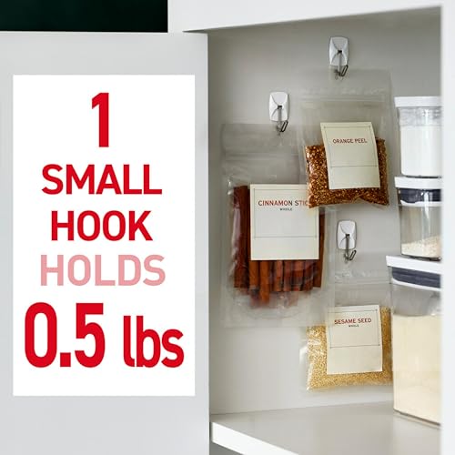 Small Wire Toggle Hooks, 28 Hooks and 32 Strips, Damage-Free Hanging Wall Hooks with Adhesive Strips, No Tools Adhesive Hooks for Hanging, Organization and Storage (Pack of 12) - view 4