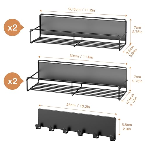 Metal Magnetic Spice Rack for Refrigerator Black, 5 Pack - view 6