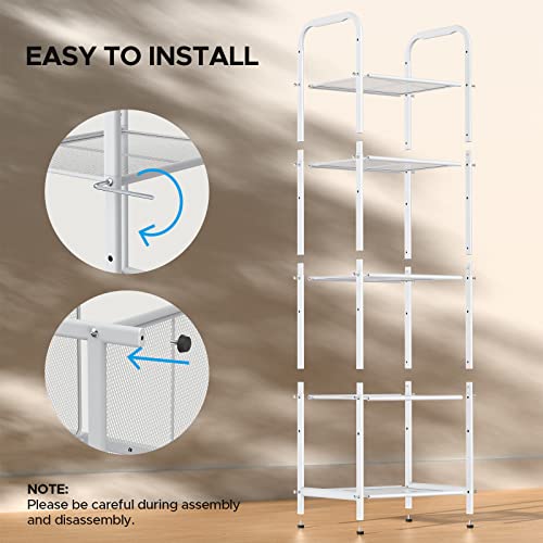 5 Tier Standing Shelf Units for Kitchen Storage Rack, White - view 6