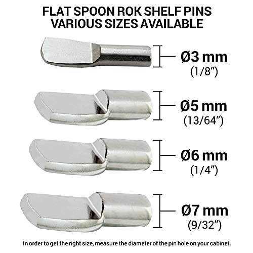25 Pack Tiny Shelf Pins, 1/8" (3mm) Spoon Shaped, Nickel - ROKSP3N - view 5