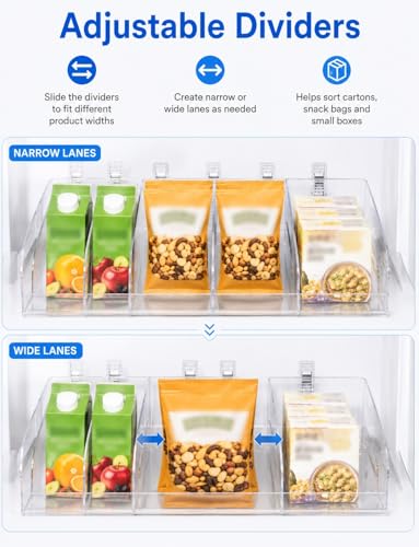Adjustable Sliding Organizer, Self-Feed Fridge Tray, Rolling Beverage Storage for Pantry, Kitchen and Retail Shelves(5 PCS,31 cm) - view 3