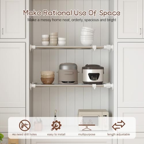 Expandable Tension Shelf Rod, Closet tension Shelf Rod for Cabinet - view 4