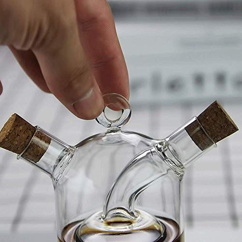 Olive Oil and Vinegar Dispenser Cruet Bottles, 2 in 1 Transparent Dual Glass for Kitchen Cooking Container - view 5
