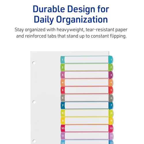 Table of Contents Dividers, 12-Tab, Multicolor, 1 Set - view 5