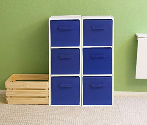 11-Inch Foldable Cube Storage Bins, Dark Blue, 6-Pack - view 6