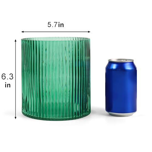 Green Utensil Holder, 6.3" Glass Kitchen Utensil Holder for Countertop, Large Cooking Utensil Holders for Kitchen Counter, Utensil Crocks for Farmhouse Decor - view 6