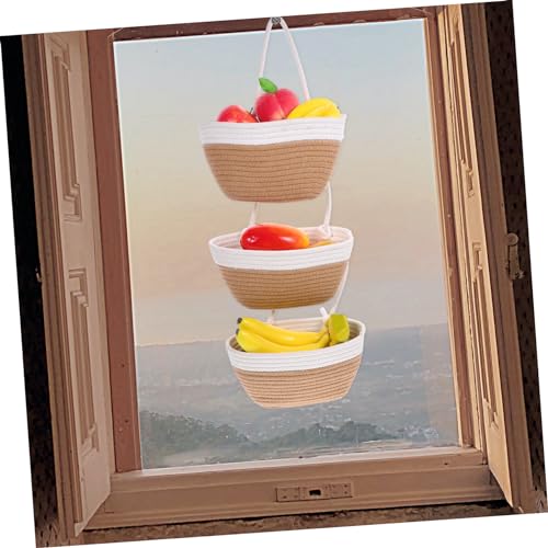 Cotton Rope Wall Hanging Large Capacity Organizer, Storage Basket - view 2
